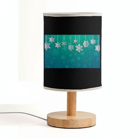 Elegant Hanging Snowflakes Teal Fabric Lamps
