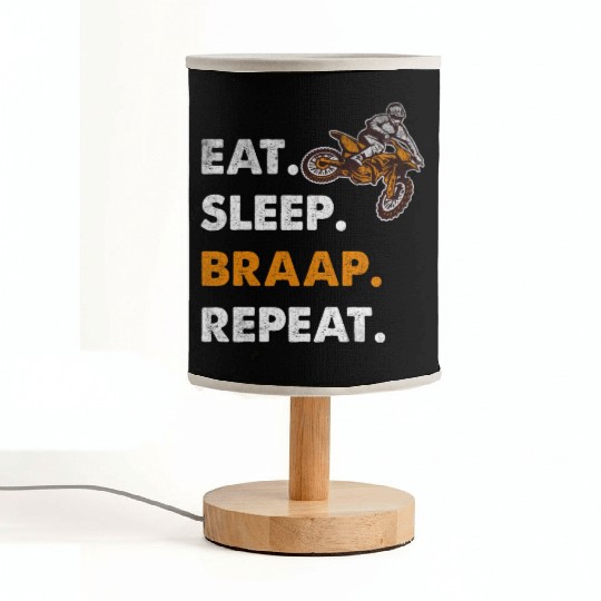 Funny Eat Sleep Braap Repeat Braap Dirt Bike Lover Fabric Lamps