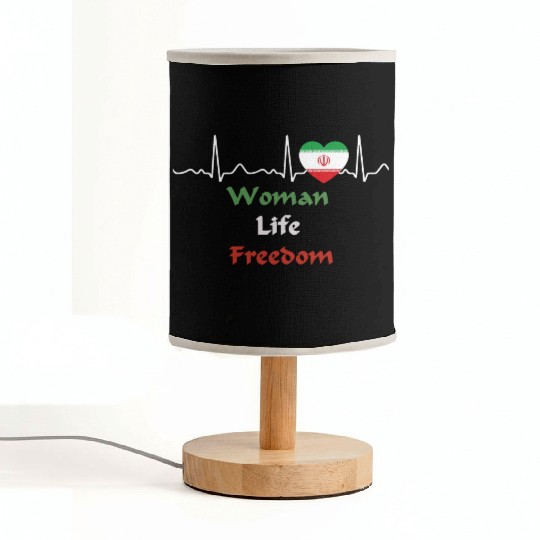 Iran - heartbeat, heart line, woman, life, freedom Fabric Lamps