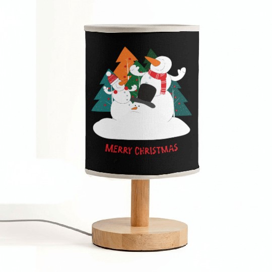 Merry Christmas Snowman Fabric Lamps