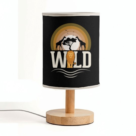 Wild Animals Lion Giraffe Africa Fabric Lamps