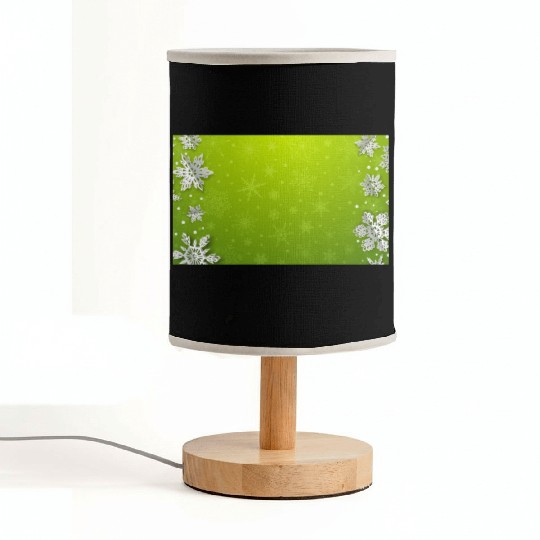 Winter Snowflakes Green Pattern Fabric Lamps