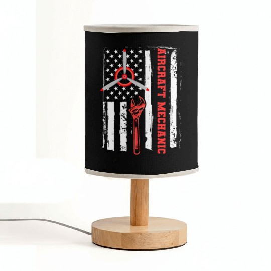 Aircraft Mechanic Us Flag Fabric Lamps
