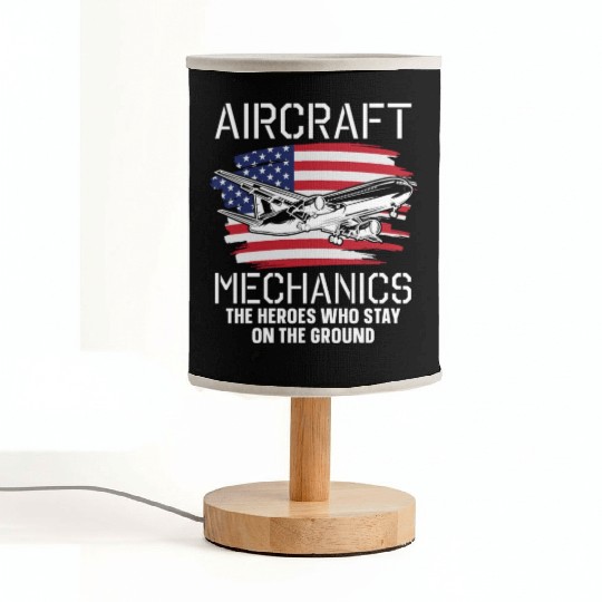 Aircraft Mechanic Us Flag Fabric Lamps