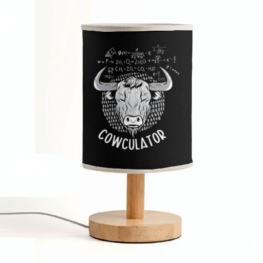 Cowculator Highland Cow Grass Puppy Math Lover Fabric Lamps