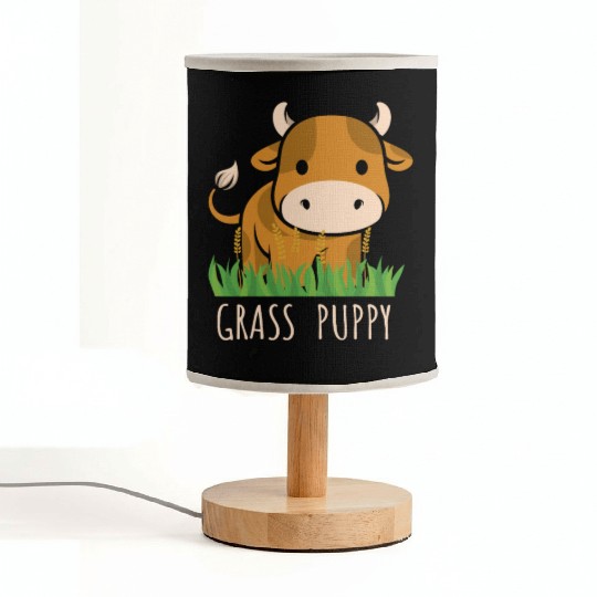 Scottish Highland Cow Grass Puppy Cow Whisperer Fabric Lamps