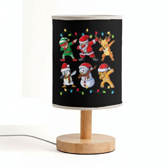 Dabbing Santa Elf Friends Christmas Fabric Lamps