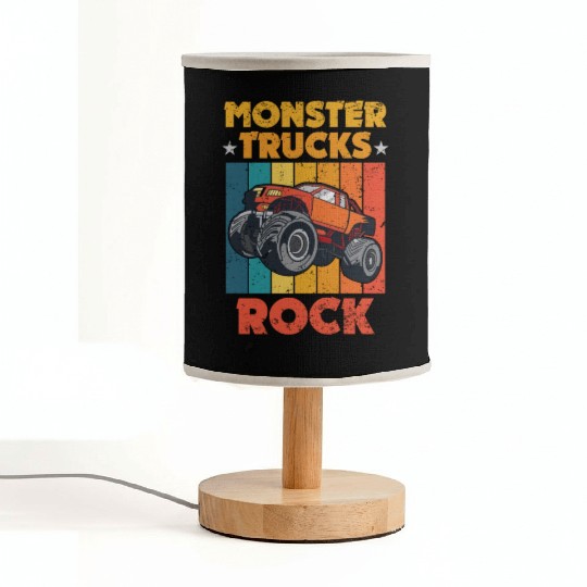 Awesome Monster Trucks Rock Tricks Stunts Wheelies Fabric Lamps