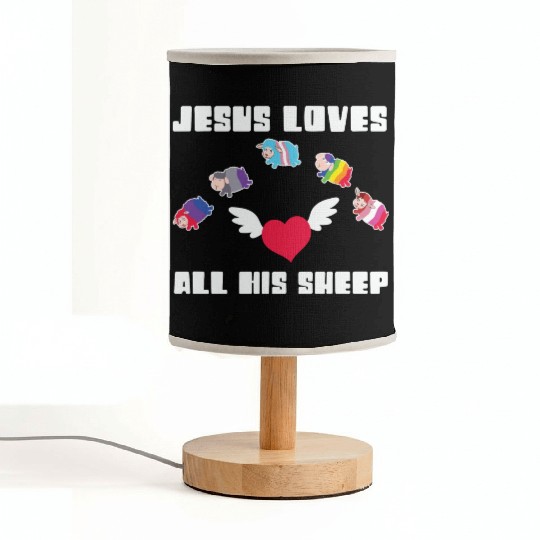 LBGT Flag Gay Pride Human Jesus Loves all his Fabric Lamps