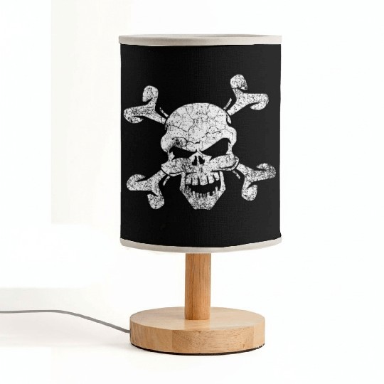 Distressed Skull And Crossbones Fabric Lamps