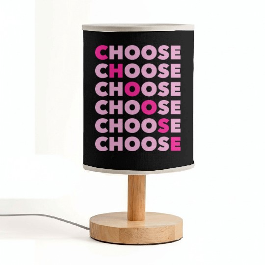 Choose Typography Pink Retro 80s 90s Vintage Fabric Lamps