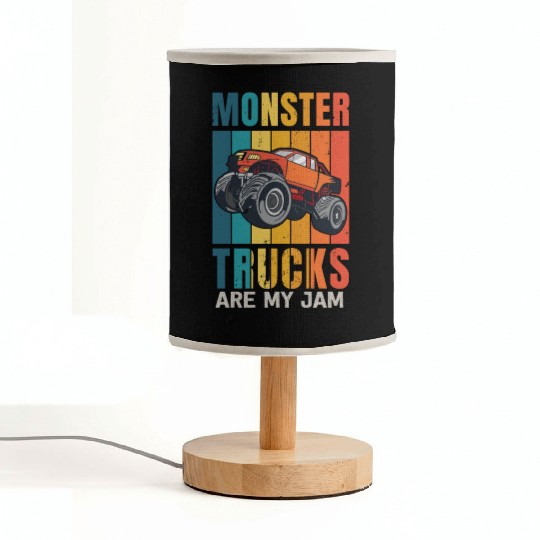 Monster Trucks Are My Jam Vintage Retro Fabric Lamps