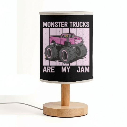 Monster Trucks Are My Jam Vintage Retro Fabric Lamps