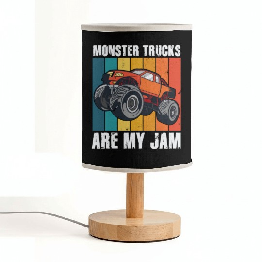 Monster Trucks Are My Jam Vintage Retro Fabric Lamps