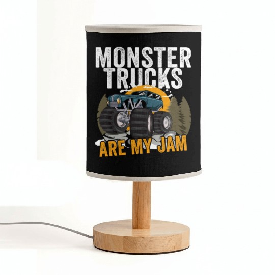 Monster Trucks Are My Jam Vintage Retro Fabric Lamps