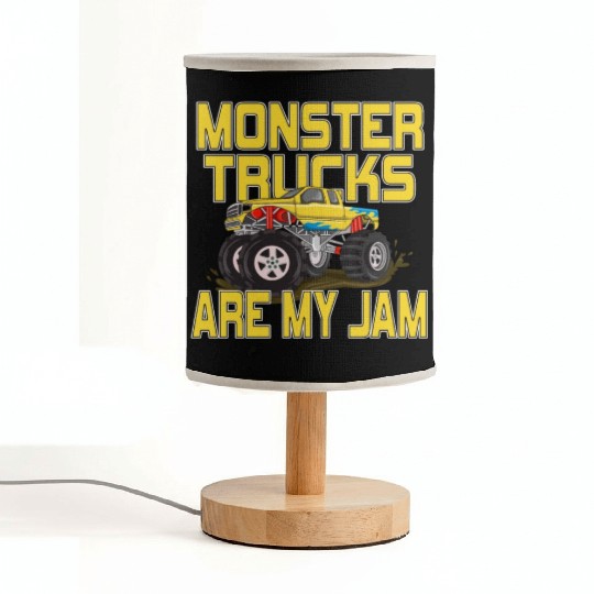 Monster Trucks Are My Jam Vintage Retro Fabric Lamps