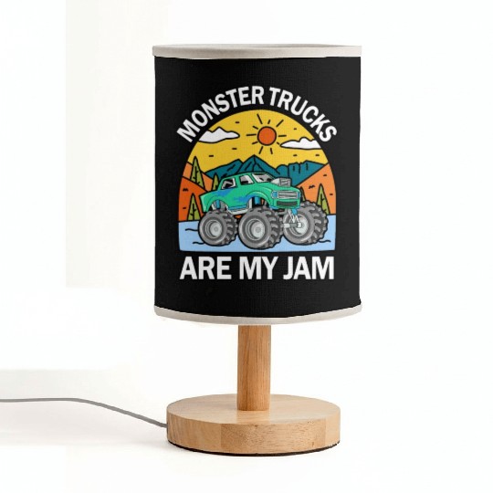 Monster Trucks Are My Jam Vintage Retro Fabric Lamps