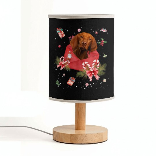 Vizsla Dog In Christmas Card Ornament Pajama Xmas Fabric Lamps