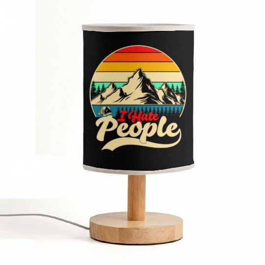 I Hate People Hiking Camping Fabric Lamps