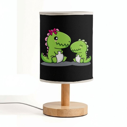 Big sister dino t-rex dinosaur sibling baby girls Fabric Lamps
