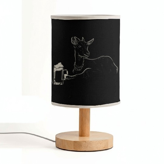 Goat Beer Drinking Men Beer Lover Fabric Lamps