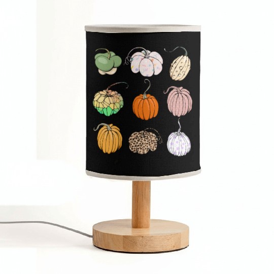 Colorful Pumpkin Season Fall Women Autumn Lover Fabric Lamps