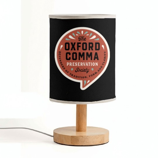 The Oxford Comma Preservation Society Fabric Lamps