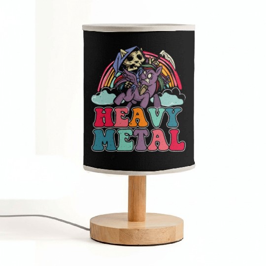Heavy Grim Unicorn Rainbow Metal Music Lover Rock Fabric Lamps