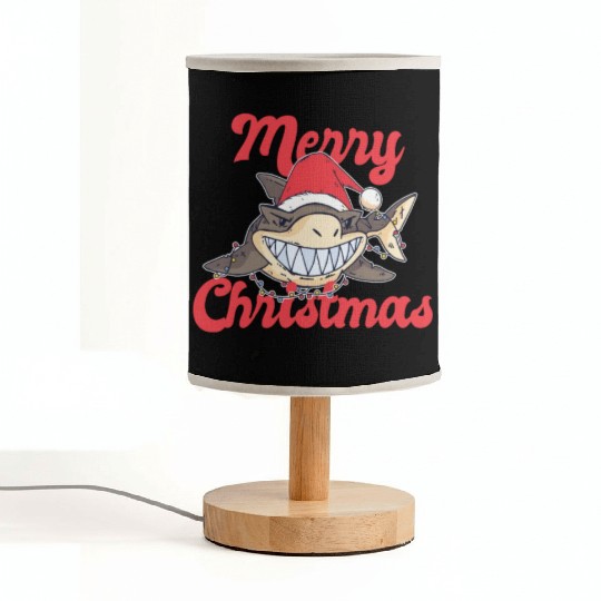 Cute Shark Cheeky In The Ocean For Christmas X-mas Fabric Lamps