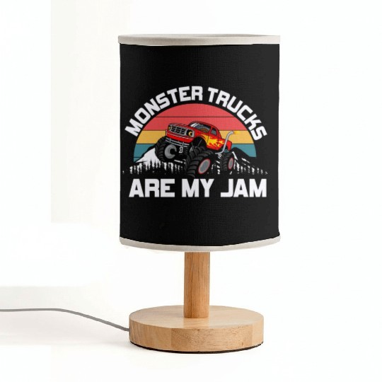 Monster Trucks Are My Jam Vintage Retro Fabric Lamps
