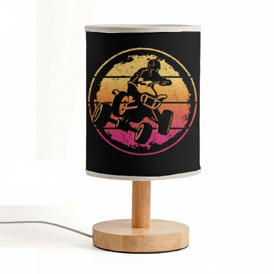 ATV Biker Vintage Motocross 4 wheeler Quad Fabric Lamps