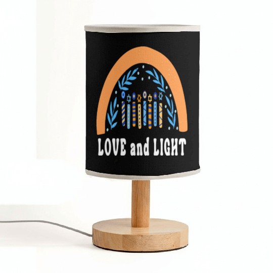 Love And Light Rainbow Hanukkah Jewish Chanukah Fabric Lamps