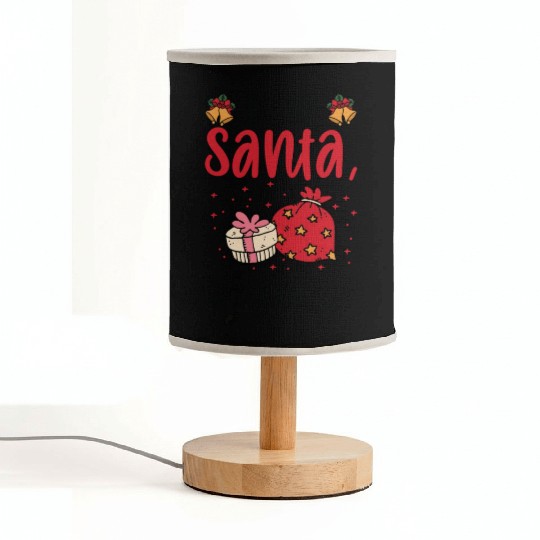 Dear Santa Christmas Holiday Typography Fabric Lamps