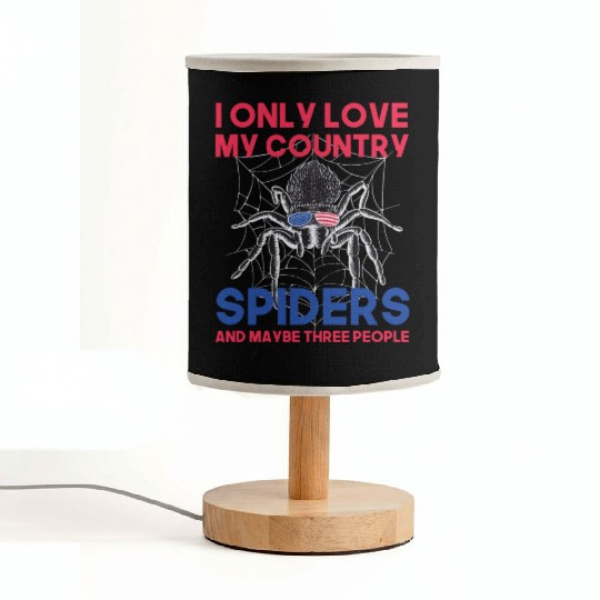 I love america and spiders and maybe three people Fabric Lamps