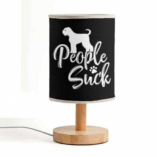 I Love My Black Russian Terrier - "People Suck" Fabric Lamps