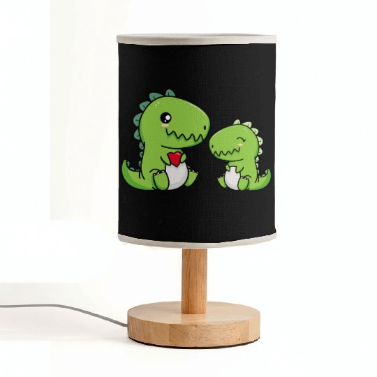Big sister brother dino siblings boy girl heart Fabric Lamps