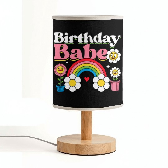 Pastel Daisy Rainbow Birthday Girl Fabric Lamps