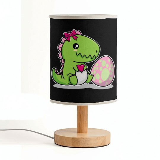 Big sister Cute dino with egg siblings boy girl Fabric Lamps