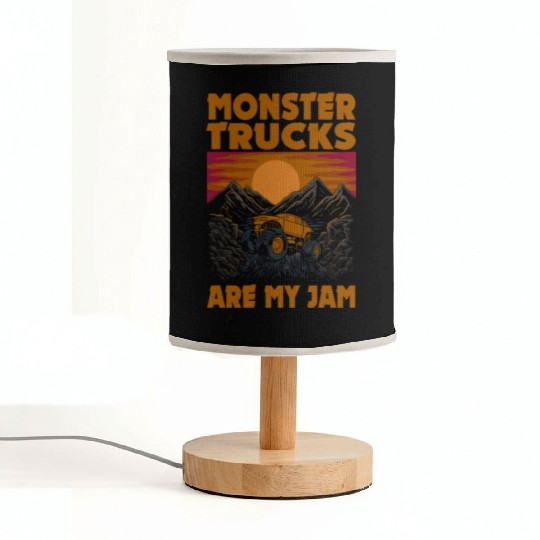 Monster Trucks Are My Jam Vintage Retro Fabric Lamps