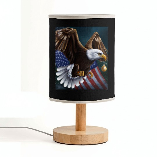 Patriotic Christmas Sea Eagle With US Flag And Fabric Lamps