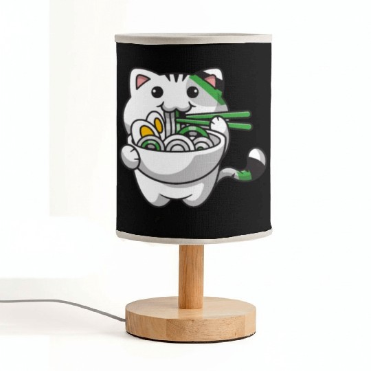 Demiromantic Pride Kawaii Cat Ramen Noodles Fabric Lamps