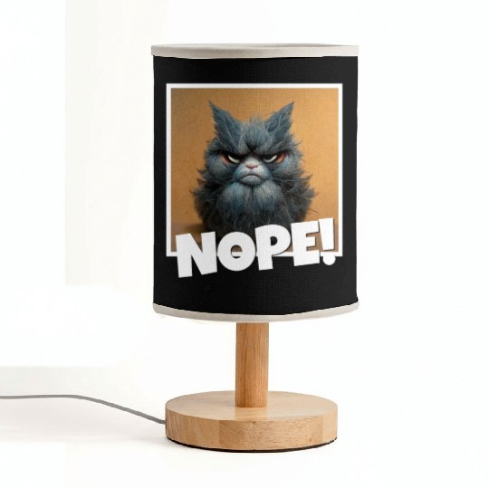 3d cat grumpy Coffee I hate people good morning Fabric Lamps