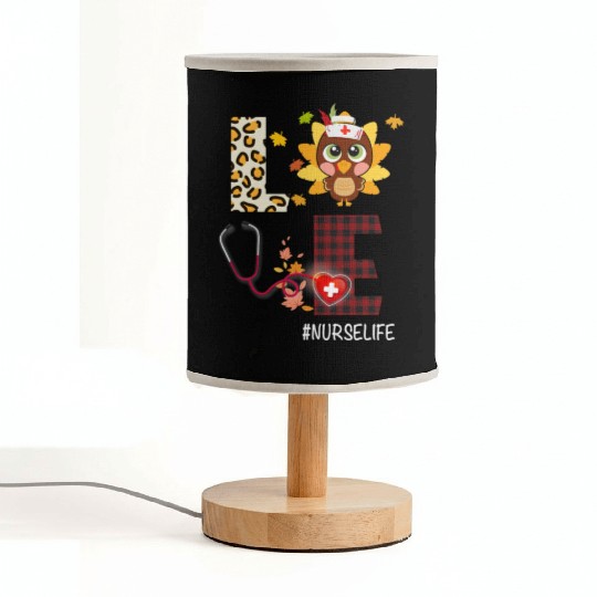 Love Turkey Stethoscope Nurse Life Thanksgiving Fabric Lamps