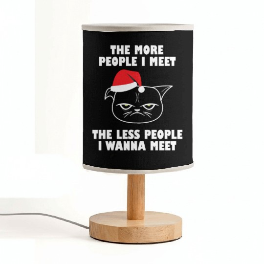 I hate People funny cat christmas gift idea Fabric Lamps