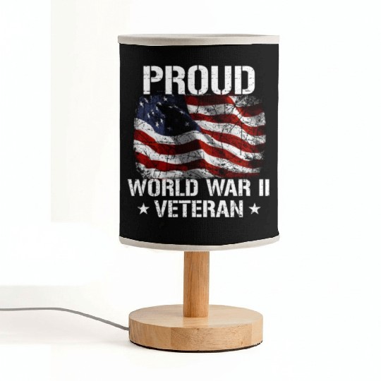 World War 2 Veteran Military Veteran USA Flag Fabric Lamps