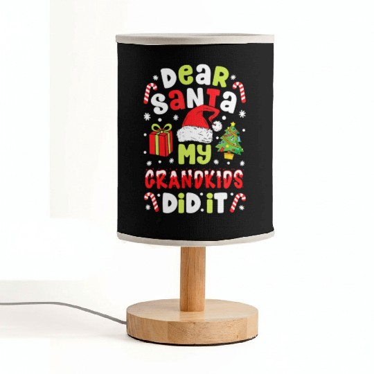 Dear Santa My Grandkids Did It Candy Canes Funny Fabric Lamps