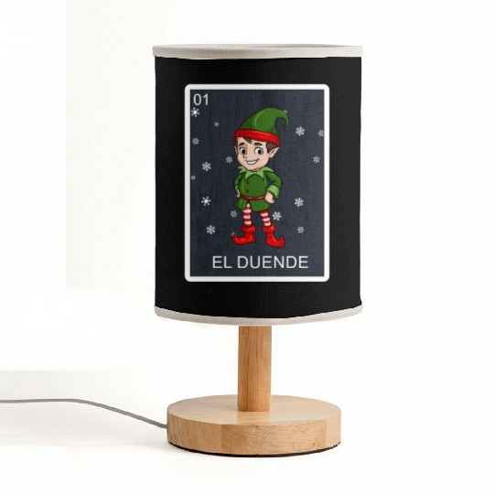 El Duende The Elf Card Mexican Lottery Christmas Fabric Lamps
