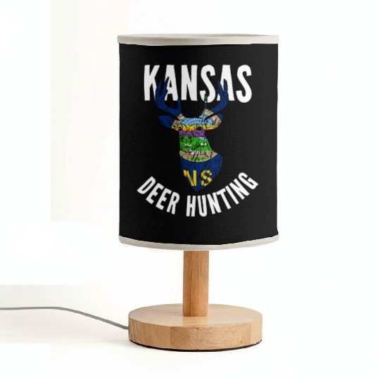 Kansas Deer Hunting Buck Stag Hunter Fabric Lamps