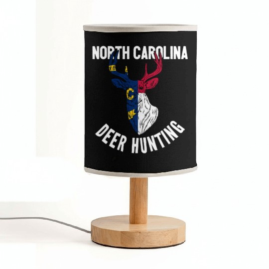 North Carolina Deer Hunting Buck Stag Hunter Fabric Lamps