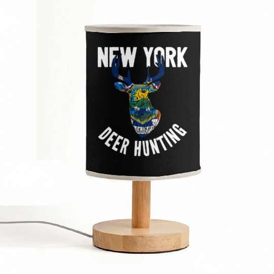 New York Deer Hunting Buck Stag Hunter Fabric Lamps